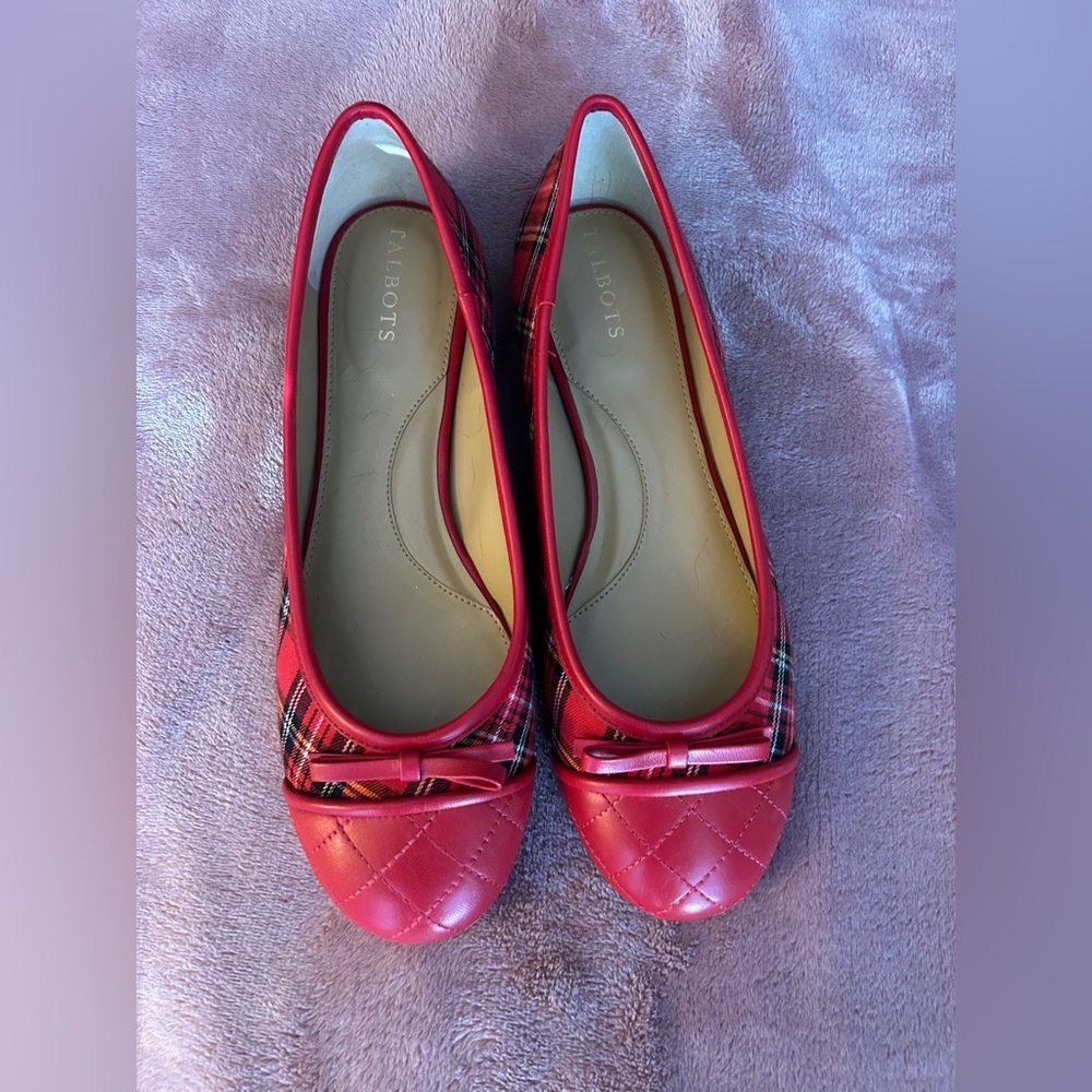 Talbots BLAIR CAP TOE BALLET FLATS - TARTAN PLAID